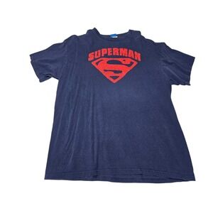 Superman Logo T-Shirt Navy Blue Men's XL Graphic‎ Tee DC Comics Superhero